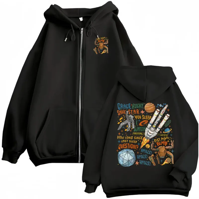 Project Hail Mary Zipper Hoodies Grace Rocky Save Stars Meme Sweatshirt Jacket Coats Men Women Fashion Casual Cozy Zip Up Hooded — image 1