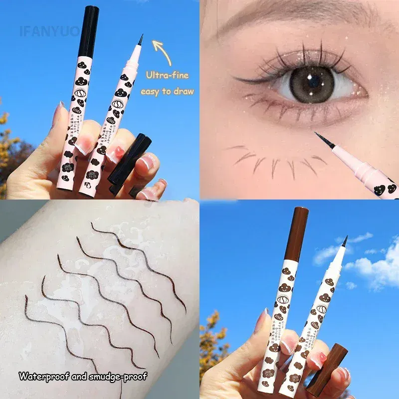 Ultra-thin Natural Matte Liquid Eyeliner Pen Waterproof Quick Dry Lower Eyelash Silkworm Pen High Pigment Smooth Eye Makeup Tool — image 5