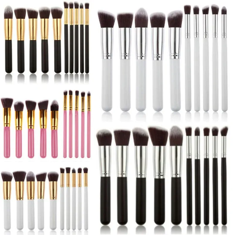 10PCS Makeup Brushes Set Professional Soft Bristles Eyeshadow Foundation Blending Brushes for Makeup Artists Pink White Black — image 1