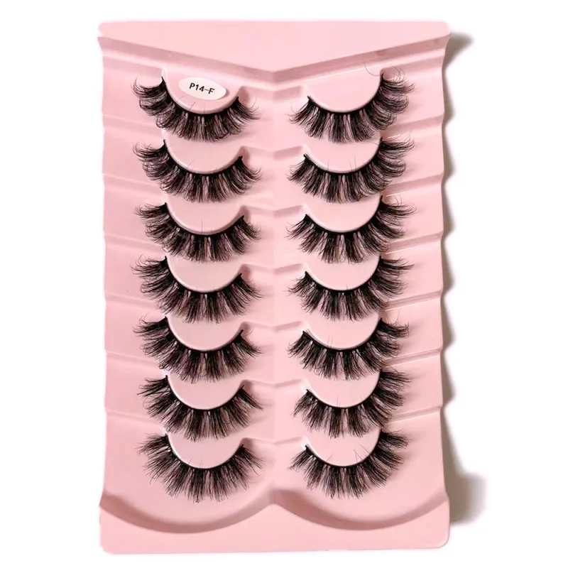 Classic 3D Volume Faux Mink Lashes Natural Look Fluffy False Eyelashes Wispy Cat Eye Lashes Fluffy 3D Mink Lashes