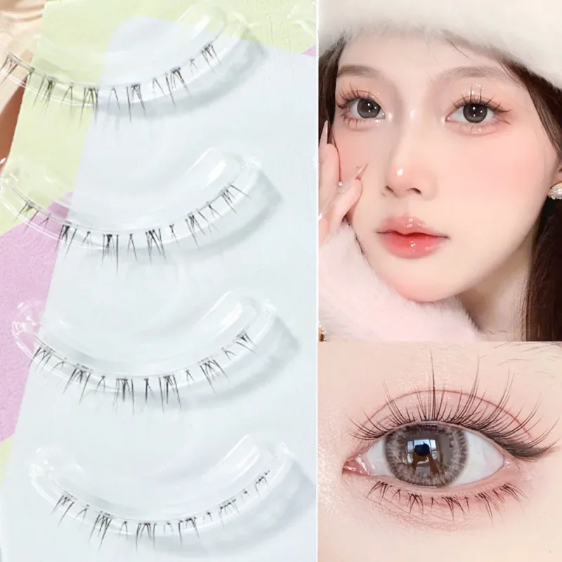 Menglu 4-7mm Brown Under Lashes Little Flame Lower Eyelashes W-41 Natural Short Style Imitation Hand Painting Fake Eye Lashes