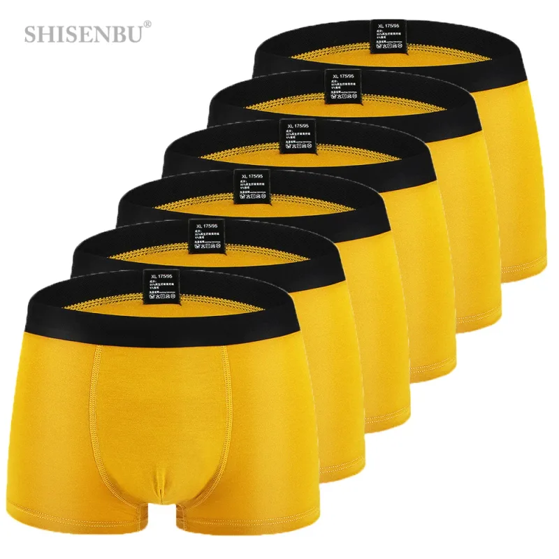 6pcs/Set Black Boxer Men Underpants Bamboo Mens Boxers Man Breathable Men's Panties Sexy Underwear For Men Gifts Comfortable New