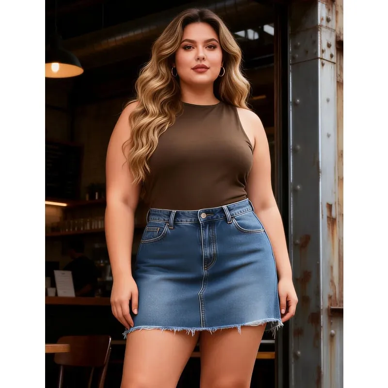 Women Sleeveless Stretch Base Layer Bodysuit One Piece Crew Neck Open Crotch Slim Fit Versatile Solid Tank Top S-2XL For Summer