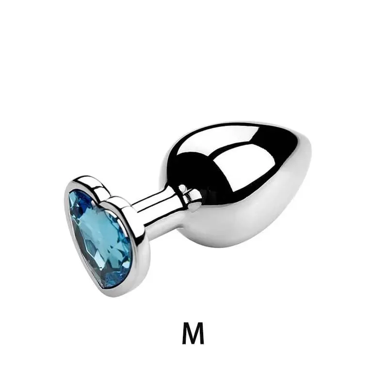 5 Sizes Stainless Steel Crystal Heart Anal Plug Removable Butt Plug Stimulator Prostate Massager Anal Sex Toys Dildos