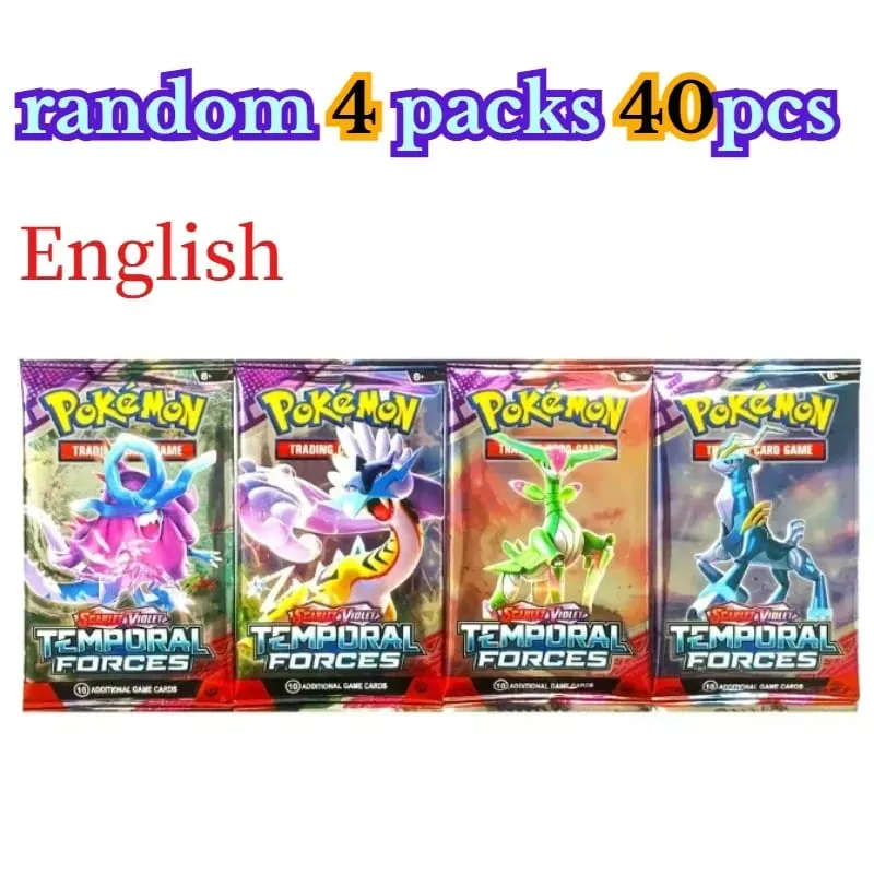 fun 40 Pieces Pokemon Card Pack 4 Sets Sun Moon Violet 151 English Trading Cards Collectible Toys Halloween Gift Fantasy Sci Fi