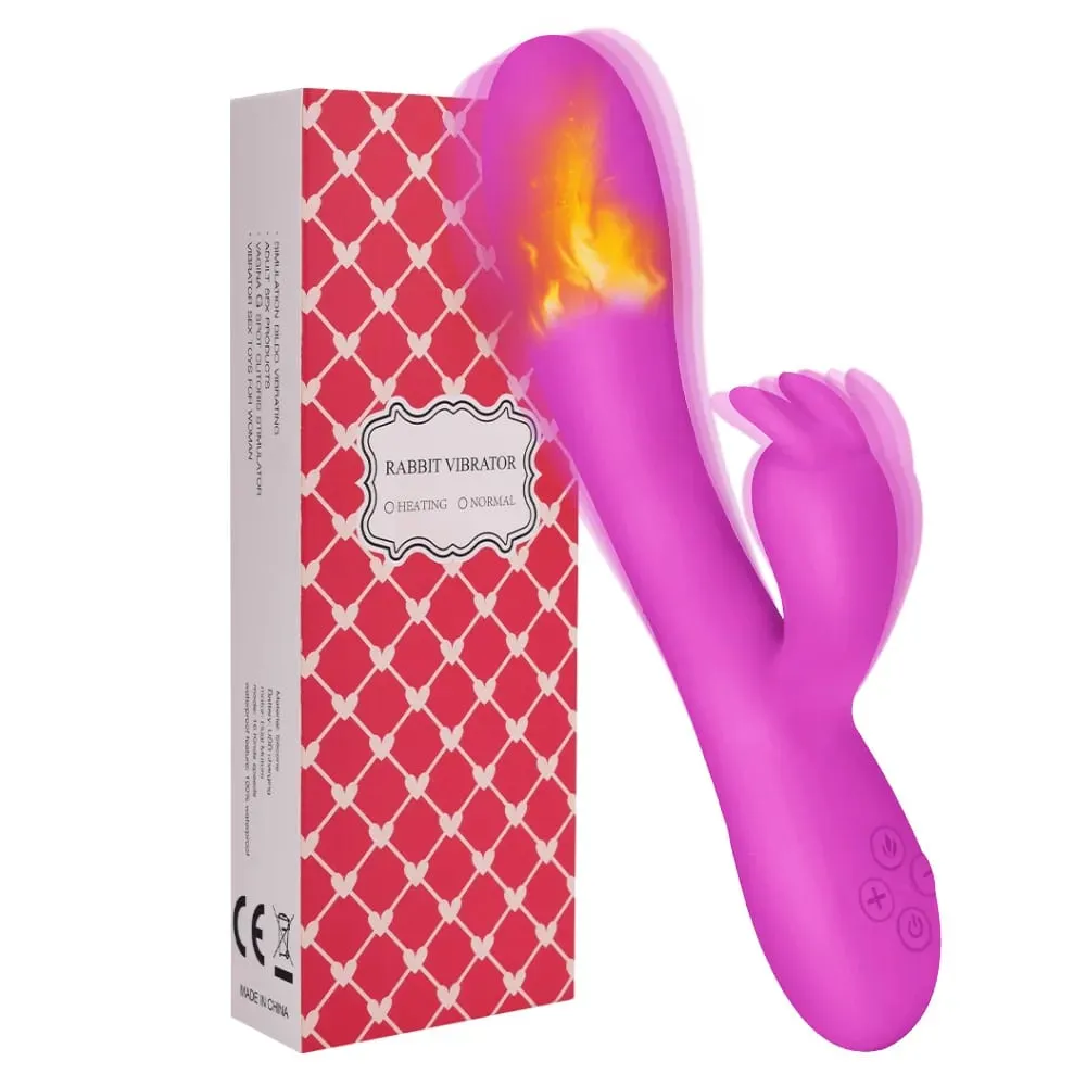 USB Charging Heating AV Rabbit Dildo Vibrator Vagina Clitoris Stimulator G-Spot Adult Game Sex Toys for Women Female Masturbator — image 6