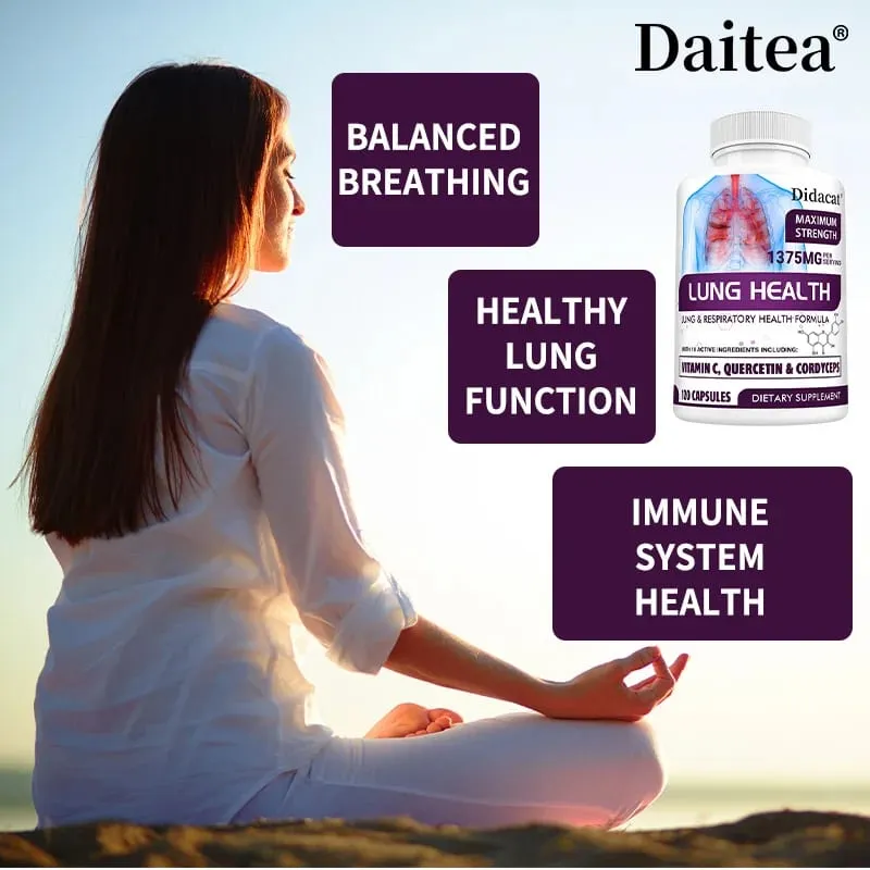 Lung Detox & Cleanse - Supports Bronchial and Respiratory Health Relieves Breathlessness Boosts Immunity - 120 Capsules