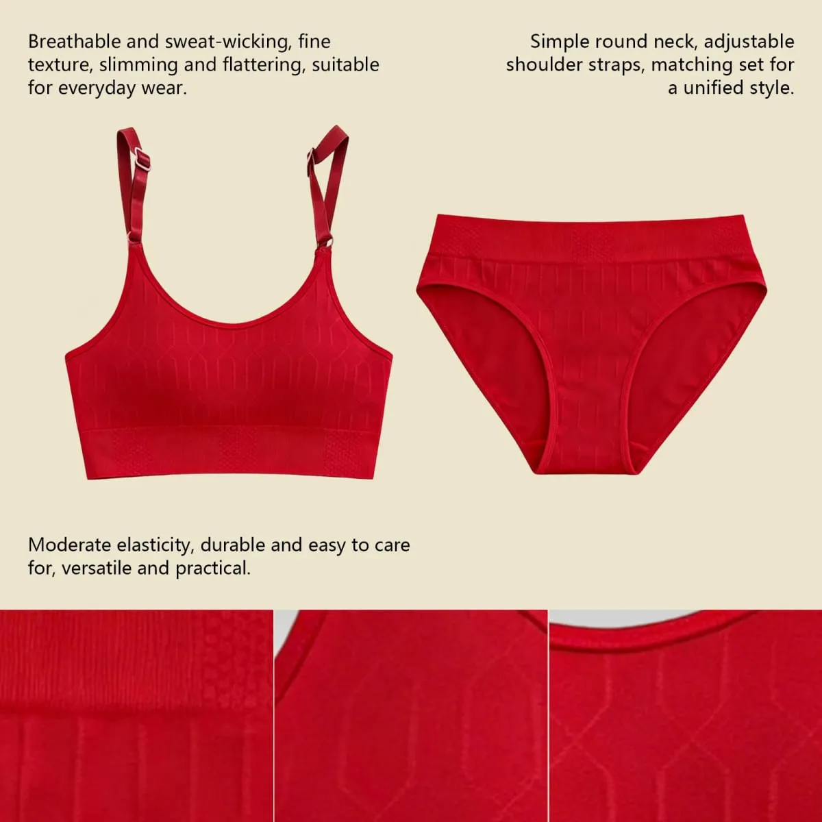 High Waist Thin Strap Lingerie Set Soft Push Up Comfortable Breathable Thin Strap Bra with Stylish High Waist Underwear