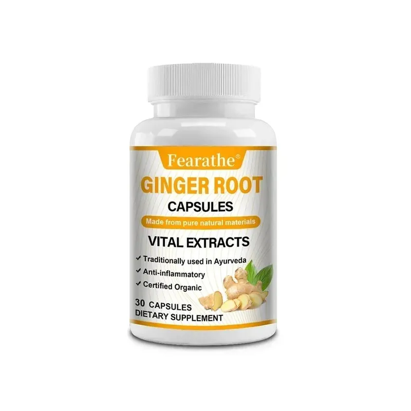 Organic Ginger Root Capsules 1200mg - with Black Pepper Extract For Joint Health Anti-Inflammation Muscle Immune Health — image 8