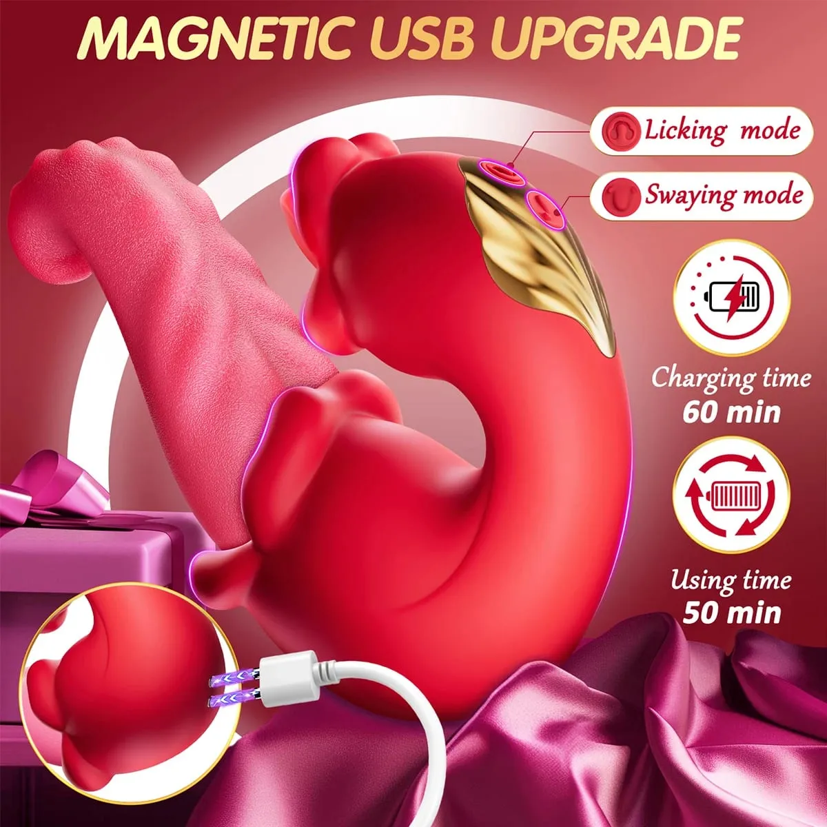 Wiggle Vagina Vibrator for Women G-Spot Massager Tongue Licking Clitoris Stimulator Female Masturbator Adult Sex Toy for Women