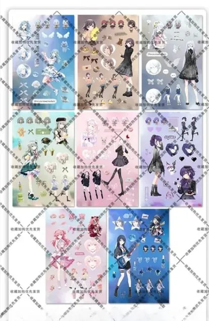 하츠네 미쿠 -Project DIVA- 스티커 하츠네 미쿠 카가미네 린/렌 애니메이션 주변 저널 소재 스티커 8 매 새 선물