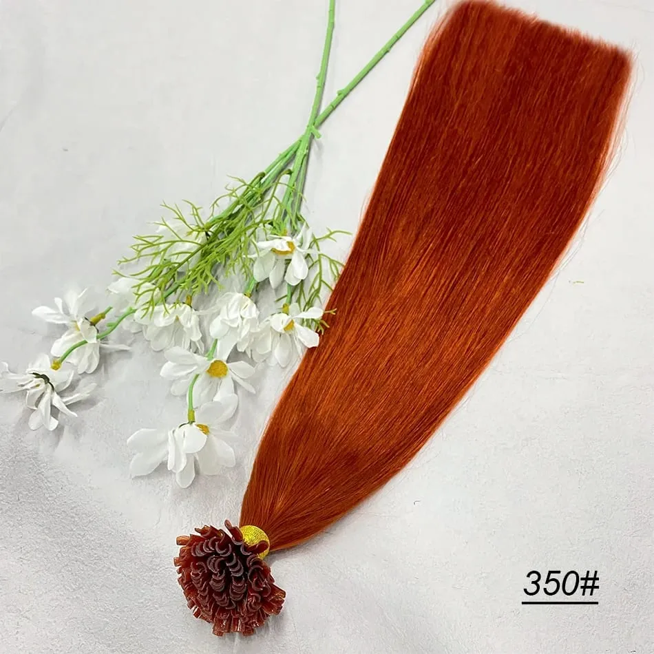 Full Shine U Tip Hair Extensions Nature Black Hair Blone 613 Color 50g Keratin Glue Beads Prebonded Remy Human Hair Extensions