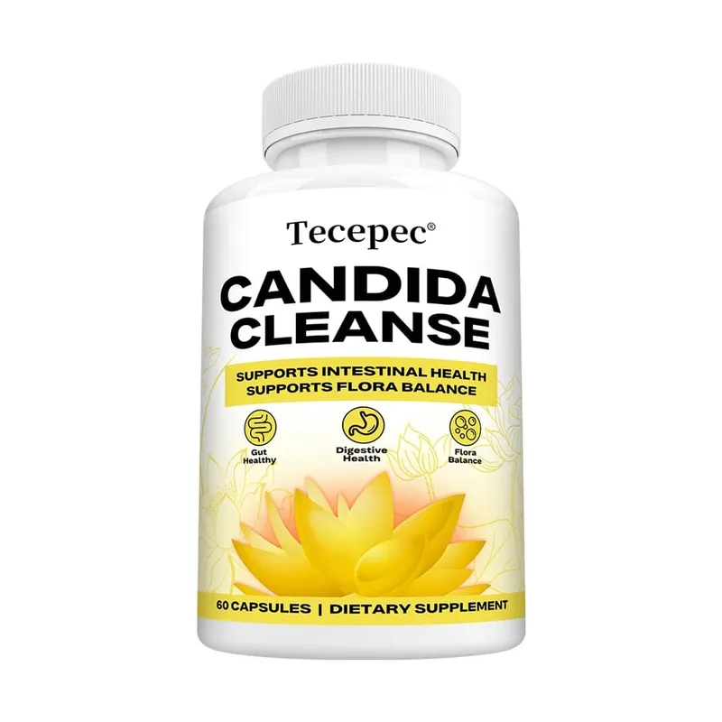 Candida Cleanse Capsules - Intestinal Colon Detox Gut Flora Balance Supports Digestion Relieve Bloating Antioxidant Supplement