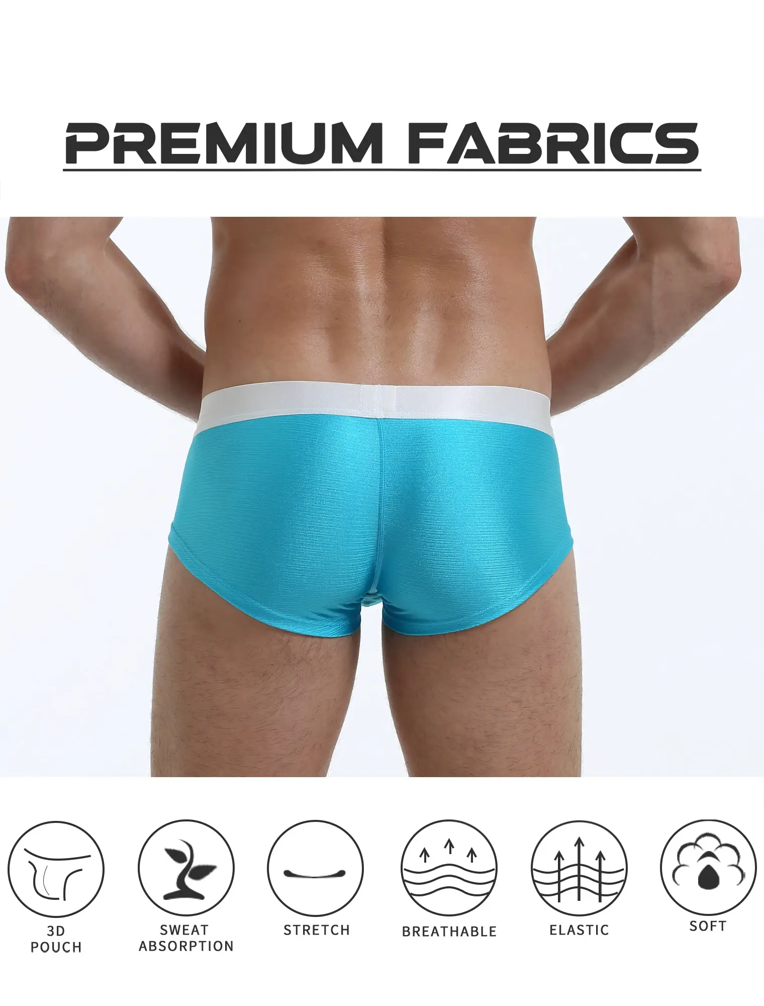 Comfortable Boxer Briefs for Men Youth Pure Color Simple Style Personalized Square Shorts 1pc Flat Angle Underwear for Men