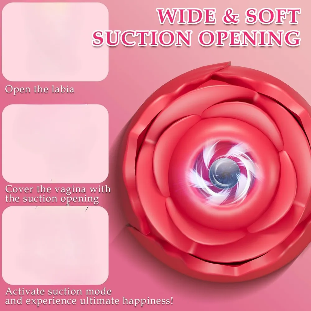 Penggetar Pengisap Kuat untuk Wanita Stimulator Klitoris Vakum Wanita Puting Mulut Pengisap Klitoris Bergetar Mainan Mawar Seks Dewasa