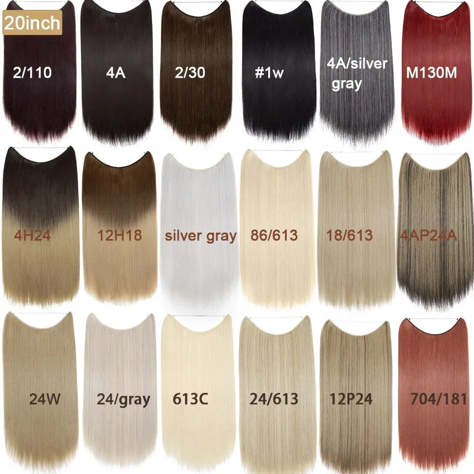 Synthetic Invisible Wire No Clips In Hair Extensions Secret Fish Line Hairpieces Hair Extensions Fake Hair For Women