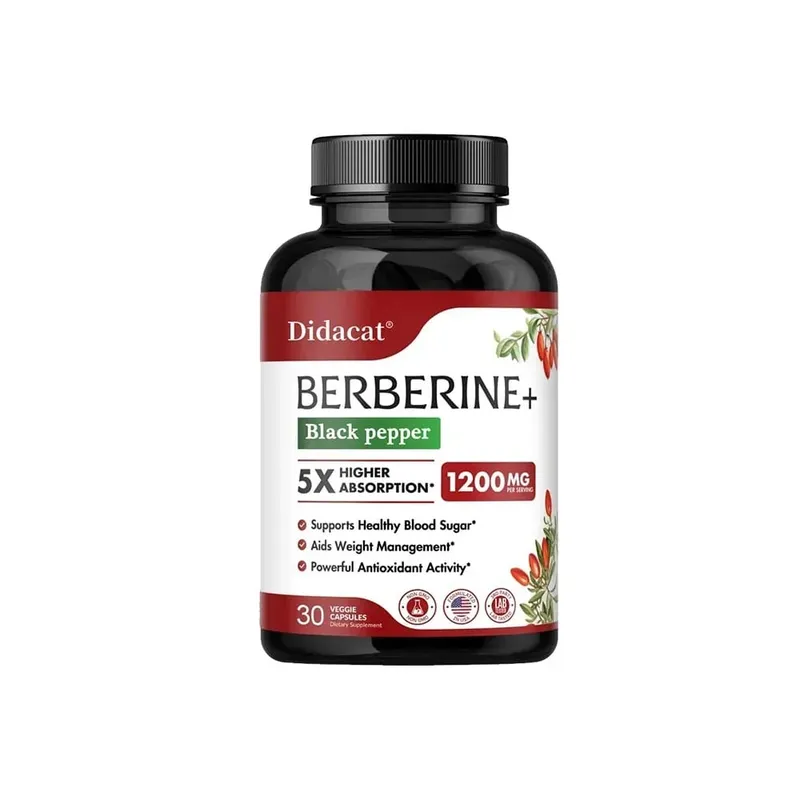 Kapsul Suplemen Berberine Premium 1200 MG Menyokong Sistem Imun Kardiovaskular Jantung & Kesejahteraan Gastrointestinal