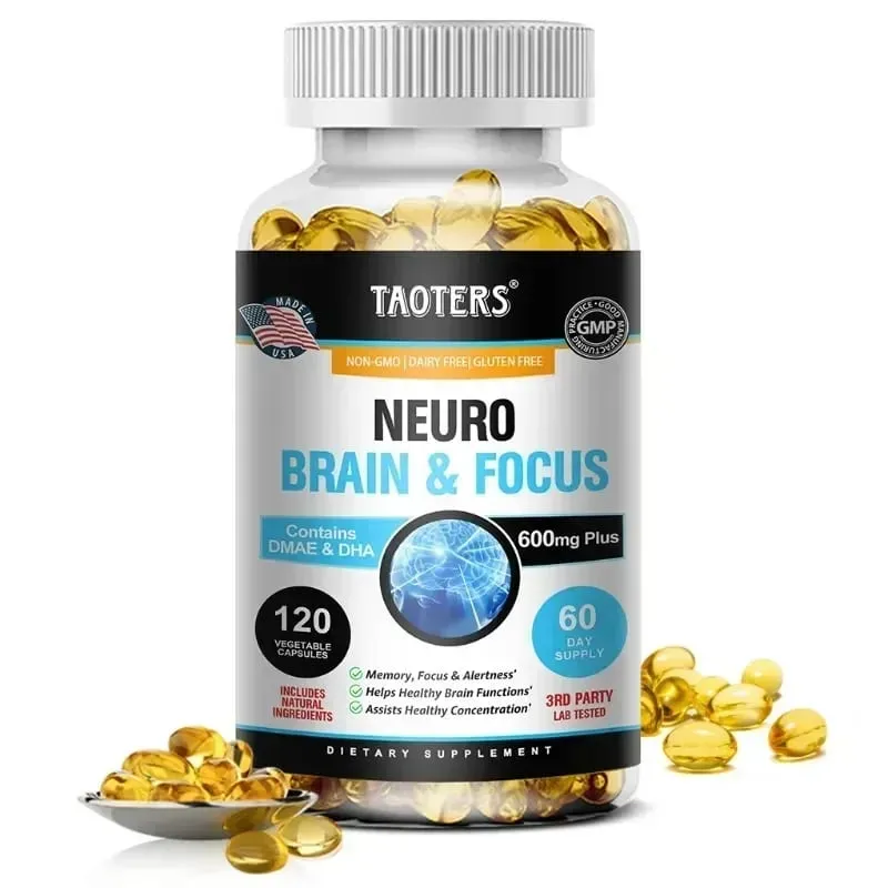 Memory Focus Clarity Energy Brain Supplement – ​​Nootropní Brain Booster Vitamíny DMAE A C D E B1 B2 B3 B5 B6 kapsle