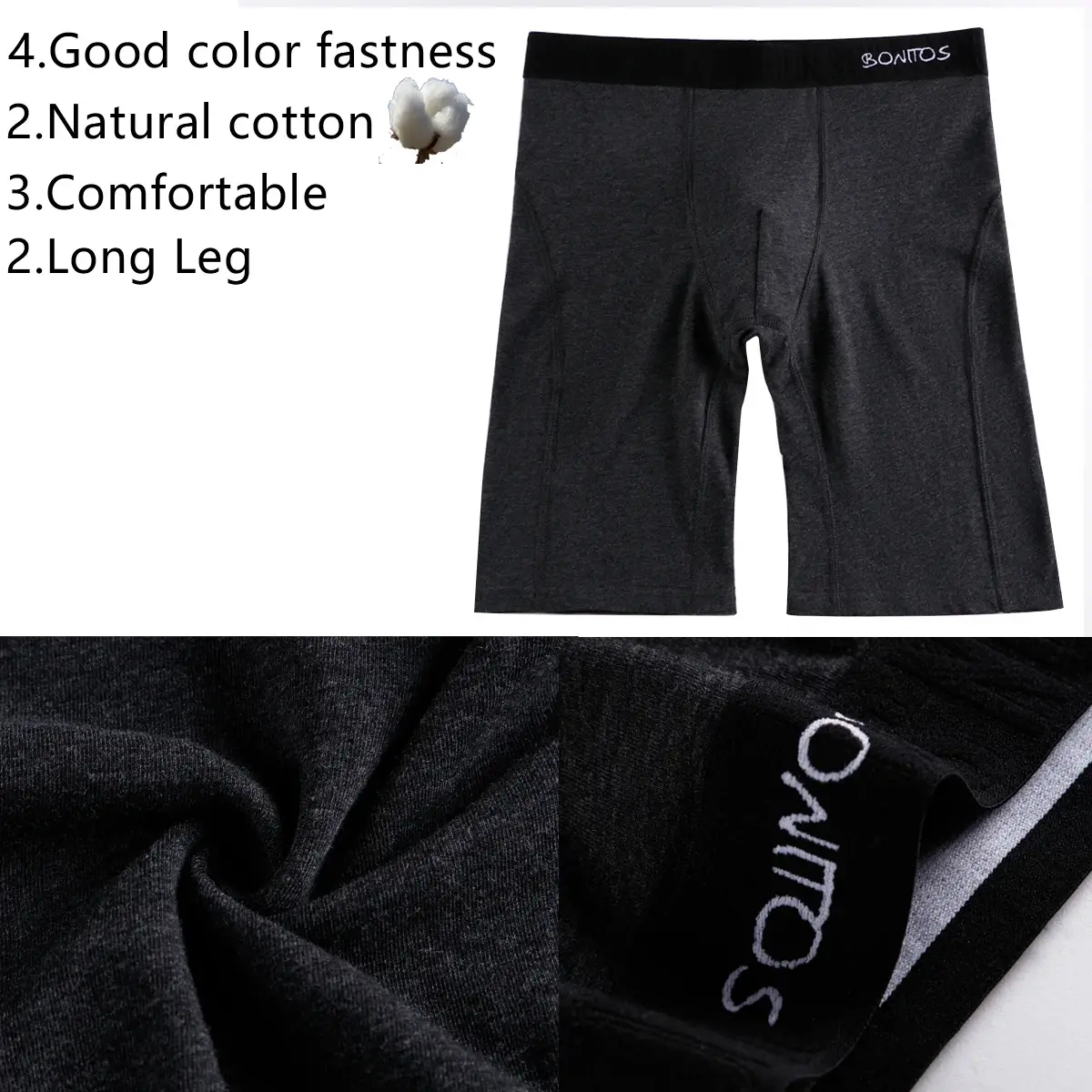 2 Buah Paket Celana Pendek Boxer Kaki Panjang Celana Dalam Pria Kit Celana Dalam Homme Celana Dalam Boxer Celana Dalam Slip untuk Pria Katun Pria Seksi Set Box Gym
