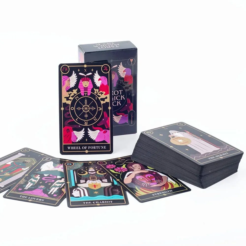 Tarot Magick Deck with Guidebook Color Edged Cards Fate Divination FortuneTelling Card Games Party Board Game 10.3x6.1cm