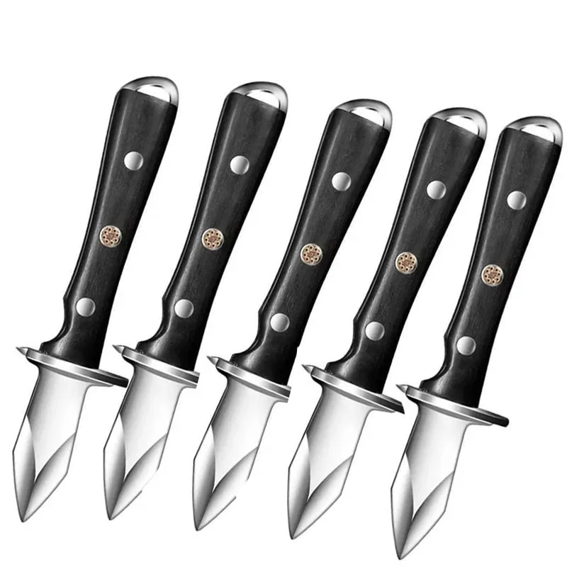 Black Color Wood Stainless Steel Oyster Knife Kitchen Tools Accessories Light Luxury Thickened Shell Opener Gadgets
