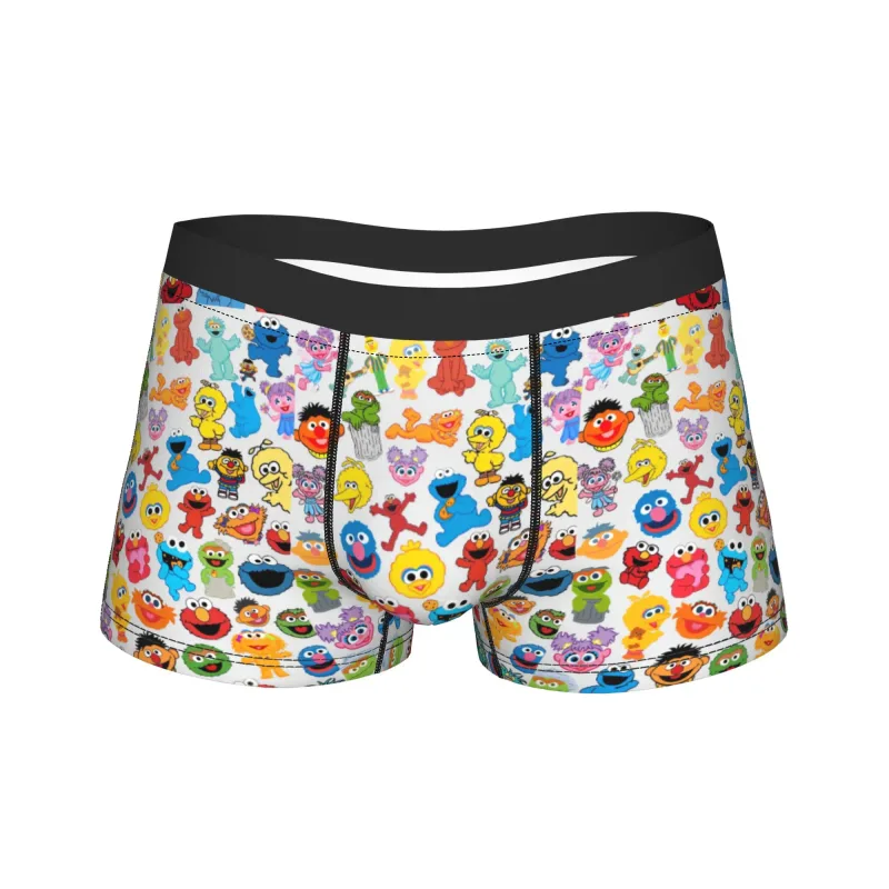 S-Sesames Streets Tango Elmo & Grover Pakaian Dalam Pria Celana Pendek Celana Lucu Boxershorts Bea Cukai Kualitas Kebesaran Celana Dalam