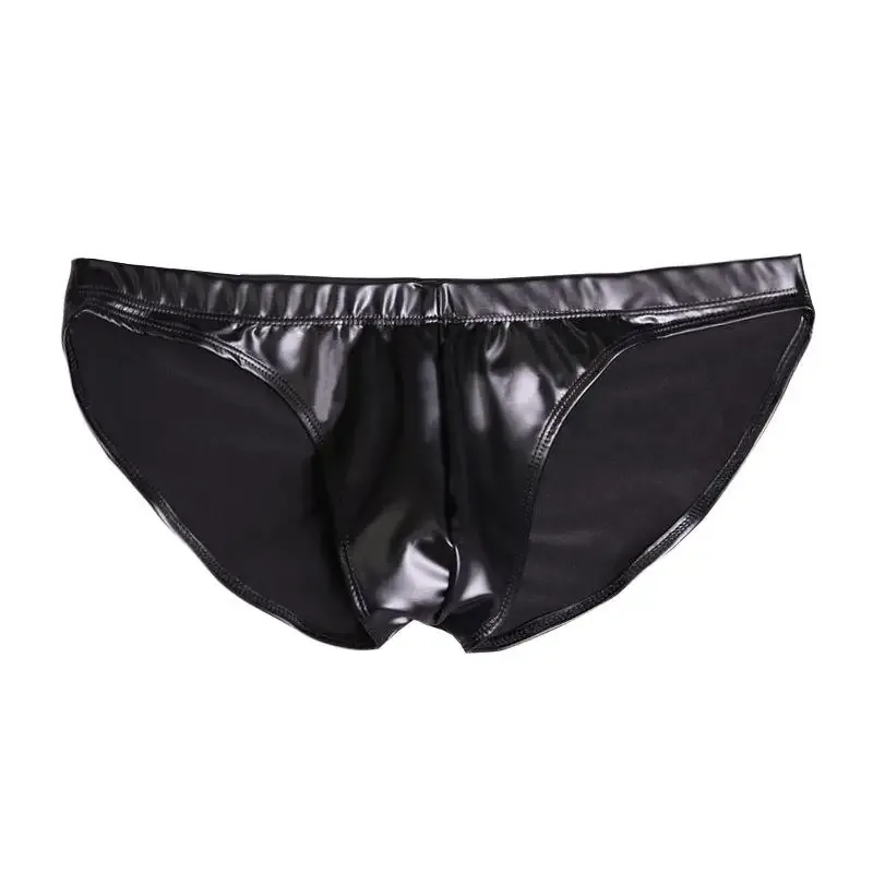 Celana Renang Mengkilap Minyak Busa PU Elastis Bokong Rendah Pengangkat Bikini Slip Shirring Jahitan Selangkangan Pakaian Dalam Celana Pendek Mandi
