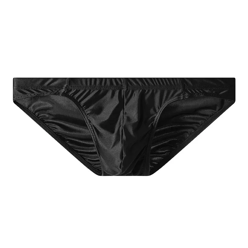Luxury Satin-like Men Underwear Ice Silk Thin Smooth Briefs Sexy Breathable Underpants U Bulge Pouch Quick Drying Panties Cuecas