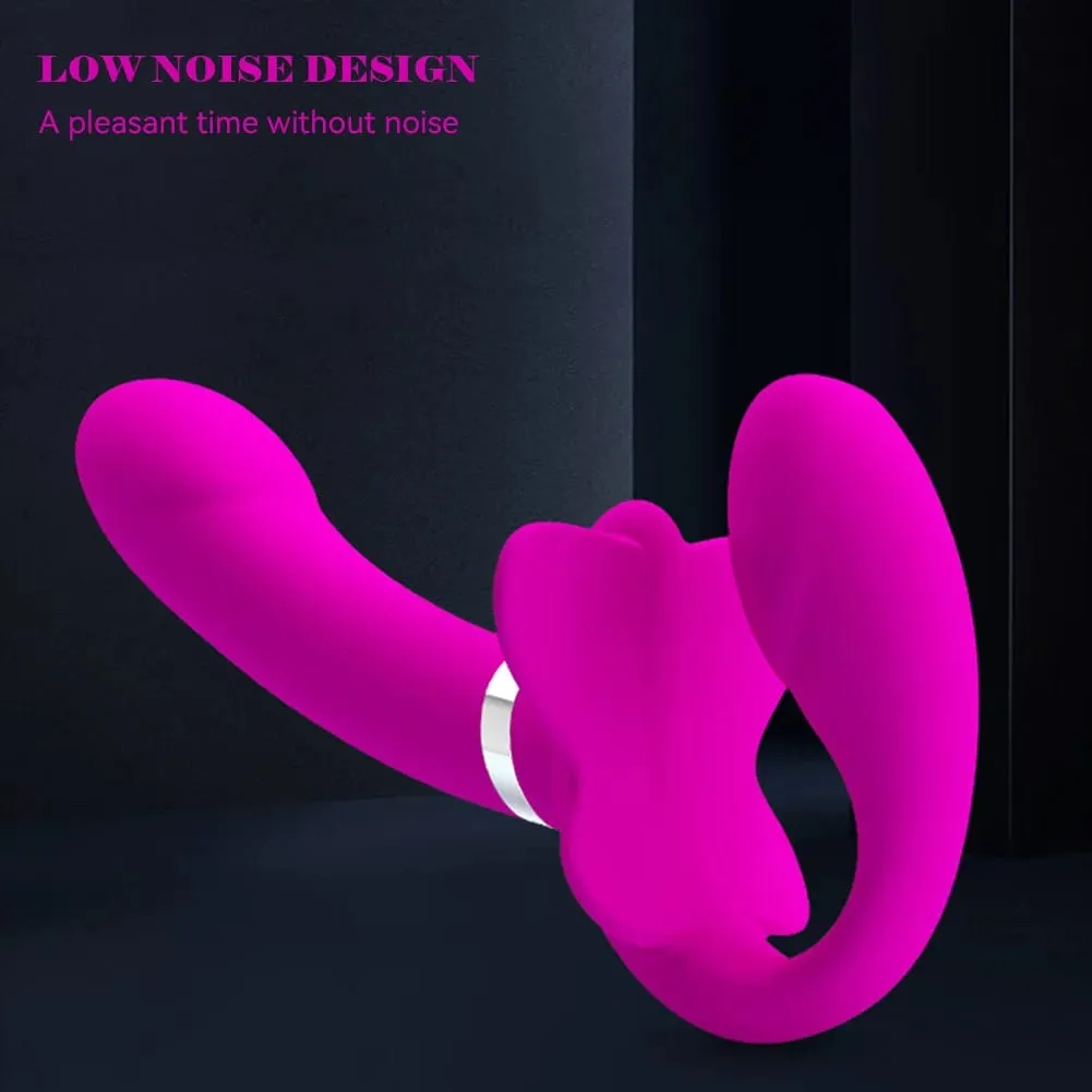 Double Penetration Strap-on Dildo Vibrators for Women Double-heads Vibrating Penis Lesbian Erotic Toys Sex Toys for Couples