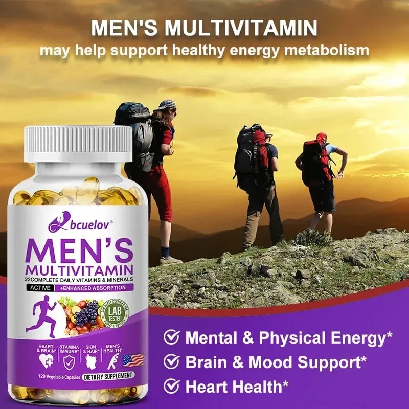Men's Daily Multivitamin - 22 Vitamins & Minerals Dietary Supplement for Immunity Energy Digestion Skin and Overall Health