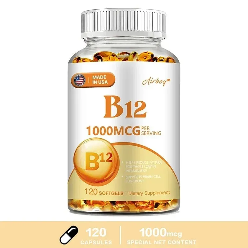 Vitamin B12 1000mcg - Benefits Brain & Heart Function Memory Learning Helps Boost Natural Energy