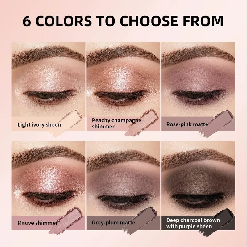 Matte Shimmer Nude Eyeshadow & 6 Tone Blush Powder Palette Langdurige mengbare gezichtsoogmake-upkit met applicatorborstels