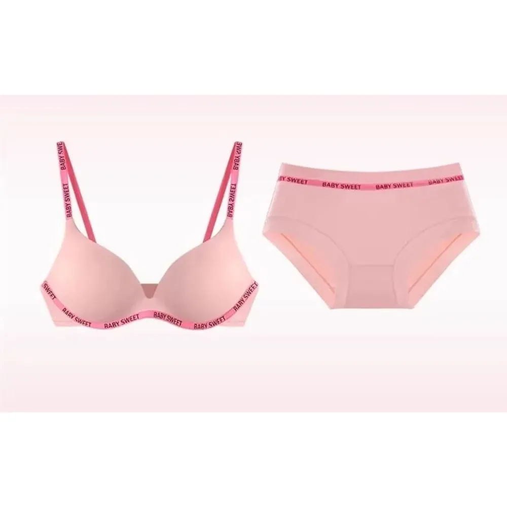 Vibrant Dopamine Color Seamless Wirefree Push Up Bra Panty Set Soft Comfy Sexy Lingerie Underwear For Women 32‑38AB