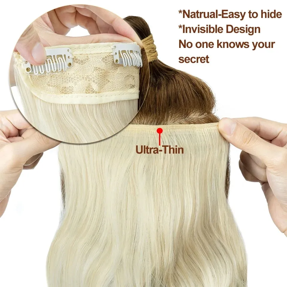 4 Pieces Set Clip In Hair Extensions Highlight Wavy Curly Long Synthetic Hairpieces For Women 22 Inch 180g Hair Clips Hair — image 6
