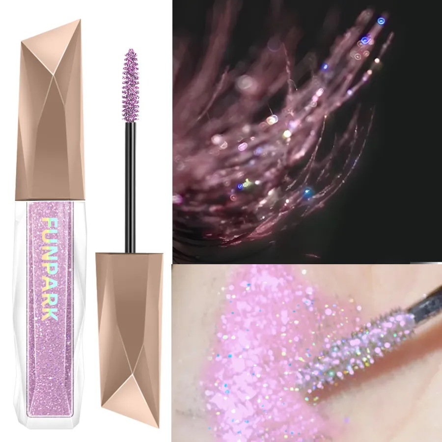 1pc Waterproof Diamond Shine Volume Curl Mascara-Glitter Snow Effect for Eye Lash Makeup Women's Cosmetic Smudge-proof Mascara — image 3