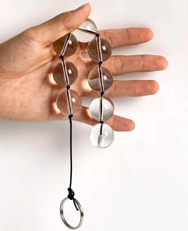 New Glass Anal Trainer Toy with Ring Vagina Plug Butt Plug Anal Beads Prostate Massager - Sex Toys for Anal — image 8