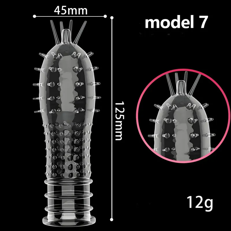 Penis Covers Extender Men's Condoms Crystal Penis Condoms Finger Cock Ring Adult Sex Toy For Sex Male Longer Lasting