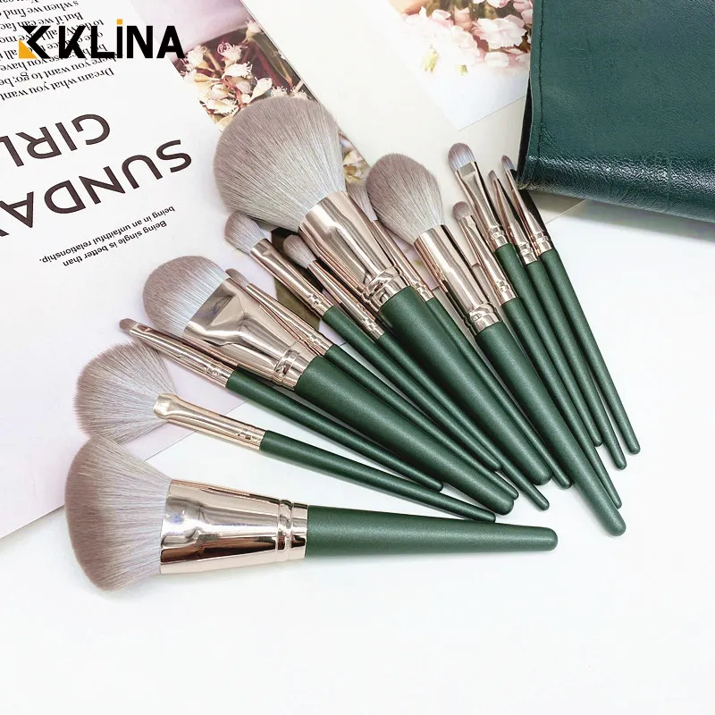 14Pcs Makeup Brushes Soft Makeup Tools Cosmetic Powder Eye Shadow Foundation Blush Blending Detail Eyebrow Lip Beauty