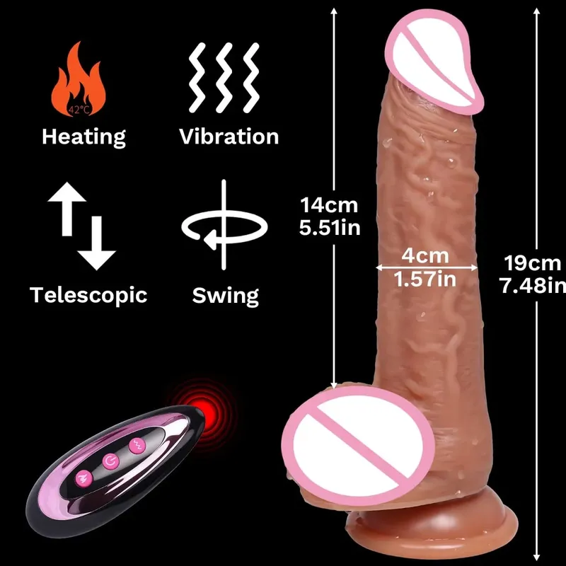 Realistischer Dildo-Vibrator, Schub-Penis, Zunge lecken, Klitoris, Doppelpenetration, Analsex-Maschine, schneller Orgasmus, für Frauen, Sexspielzeug