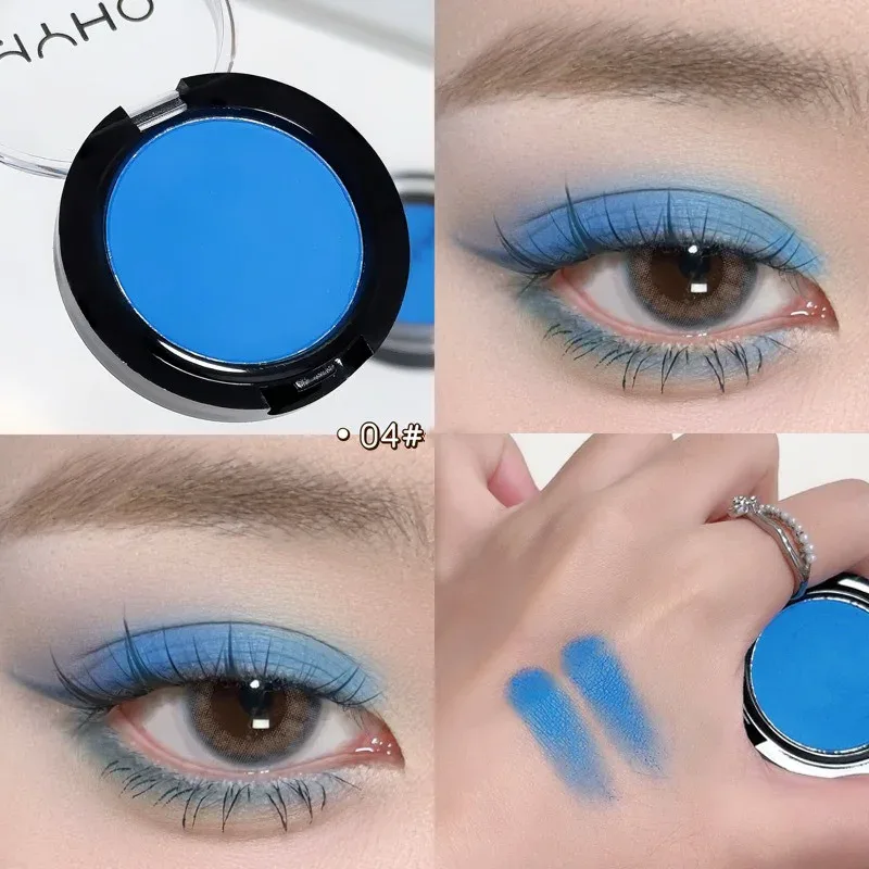 Mini Matte Smoky Blue Red Monochrome Eyeshadow Palette Natural White Light Highlighter For Delicate Eye Contouring Brightens — image 12