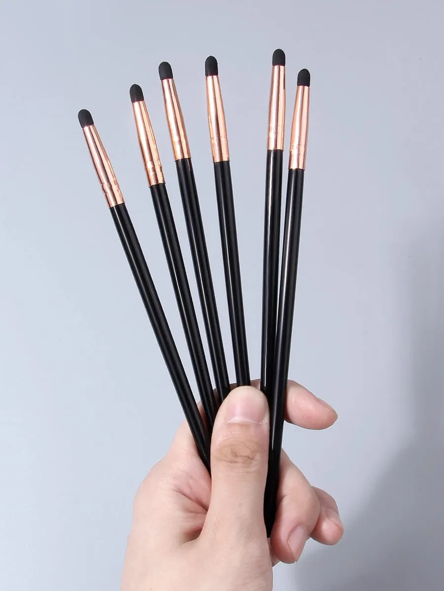 1Pc/6Pcs Sponge Makeup Brush Set Unisex Concealer/Eyeshadow/Tear Trough Brushes for Liquid & Cream Makeup Ideal Cosmetic Gift