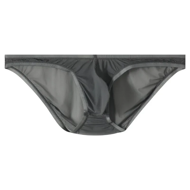 Breathable Low Waist Ice Silk Briefs Transparent Lingerie Bikini Briefs Ultra-Thin Mesh Men's Triangle Panties Summer