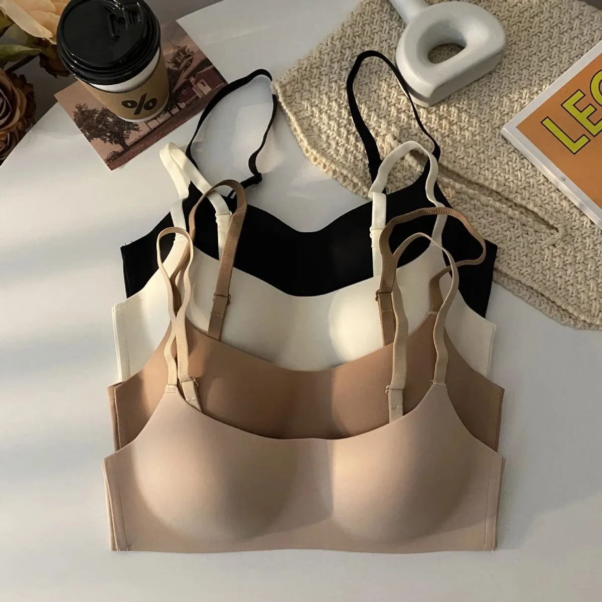 Bezešvé podprsenky pro ženy s malým hrudníkem 1/2 šálku push up podprsenka bez drátěnky dámské spodní prádlo sexy spodní prádlo ženy intimky — image 3