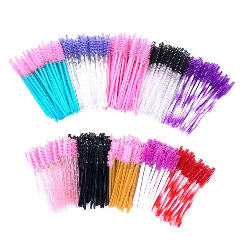 YGirlash 50 個ラッシュ白鳥クリスタルまつげアプリケーター使い捨てダイヤモンドハンドルナイロンマスカラワンドブラシ化粧品ツール