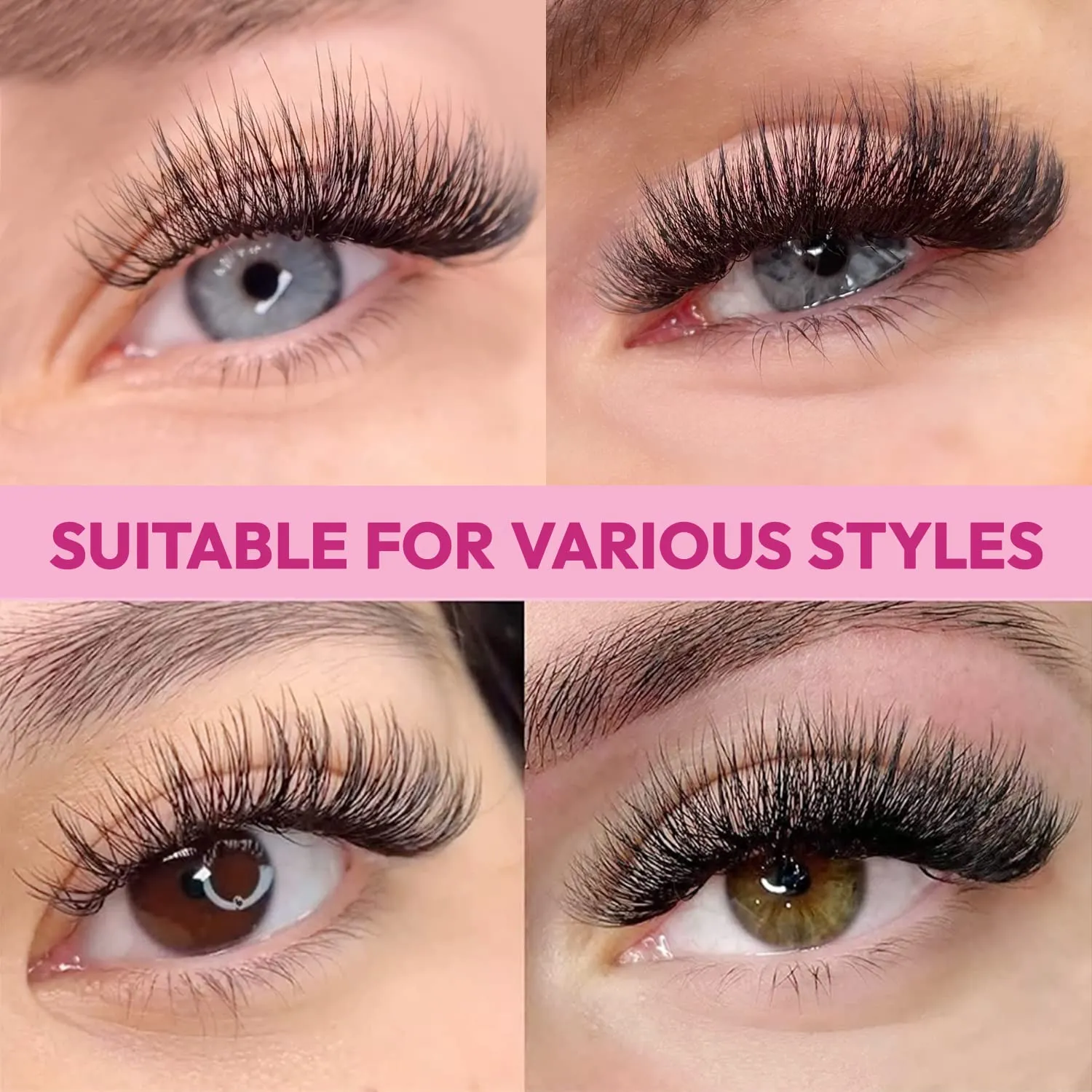CoMango 500Fans Promade Fans Eyelashes Extension Bulk 3/6/7/10/12/14/16D Pointy Stem 0.05/0.07 C/D Curl Premade Volume Fans