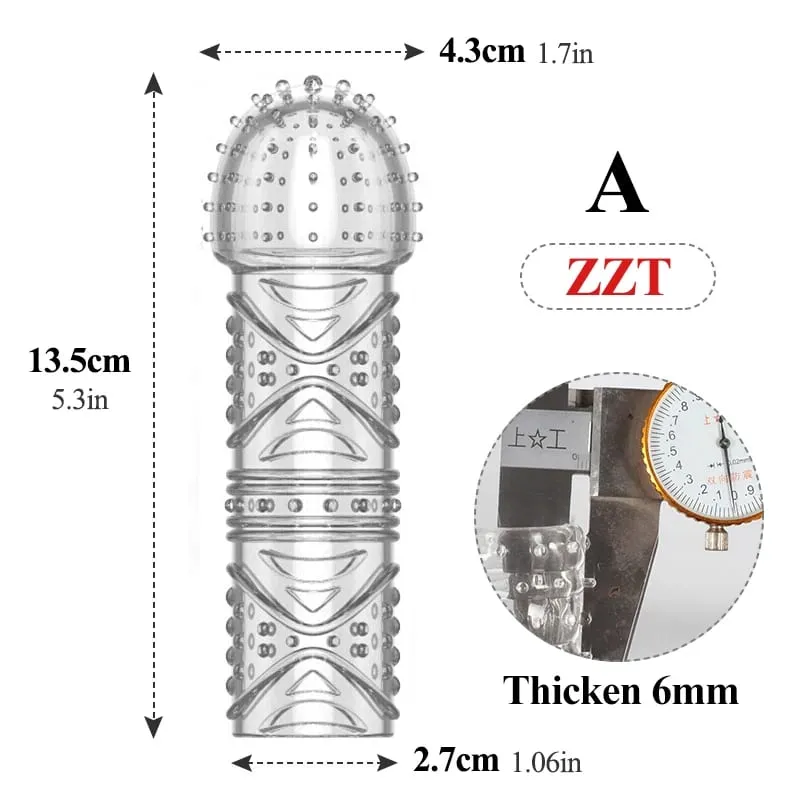 Realistico Estensione Del Pene Del Manicotto Del Rubinetto Riutilizzabile In Silicone Ingrandimento Del Pene Preservativi di Ritardo per Gli Uomini Dildo Enhancer Giocattoli Del Sesso Negozio Erotico