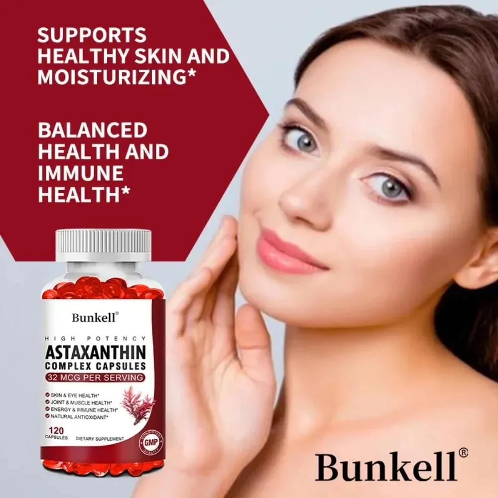 Κάψουλες Astaxanthin Complex - με αντιοξειδωτικό ιχθυέλαιο που υποστηρίζει την όραση των ματιών και των μυών του δέρματος και την υγεία του ανοσοποιητικού