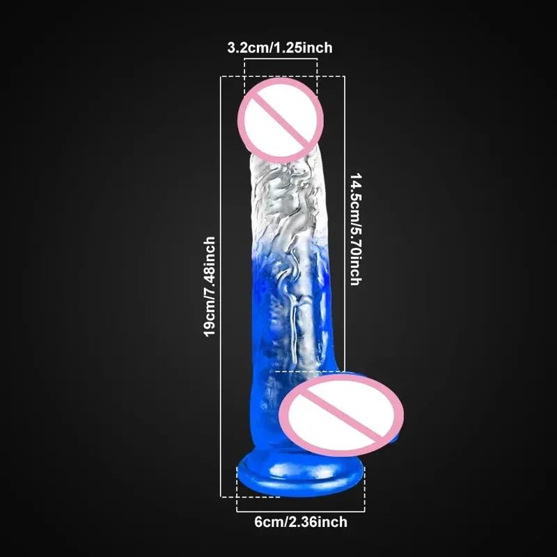 Jelly Dildo 4 Sizes Transparent Soft Realistic Penis Fake Dick Butt Plug for Woman Men Gay Sex Toys Female Vagina Anal Sex Toys