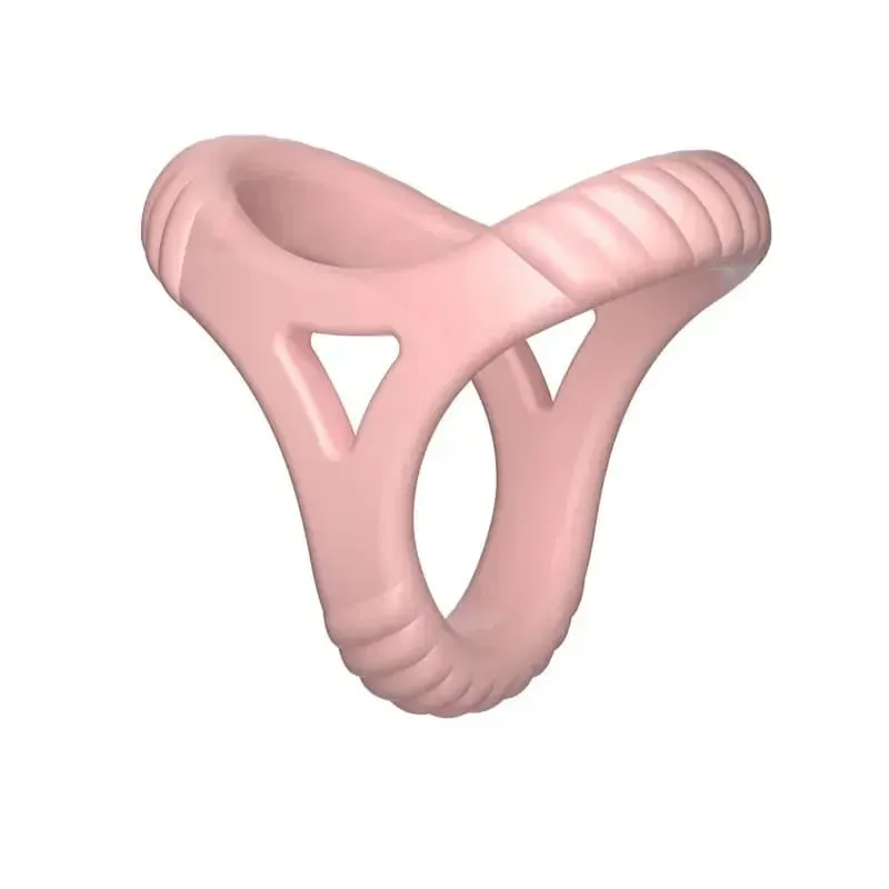 3 Holes Penis Cock Ring Sex Toys For Man Delay Ejaculation Erection Dick Enlarger Reusable Semen Cock Rings Stretcher Massager — image 7