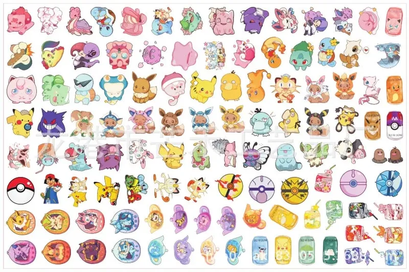 Pokemon Acrylic DIY Dán Cường Lực Kawaii Mặt Dây Chuyền Hình Đặc Biệt Cắt Anime Hoạt Hình In 2 Mặt Móc Khóa Kẹp Tóc Chất Liệu